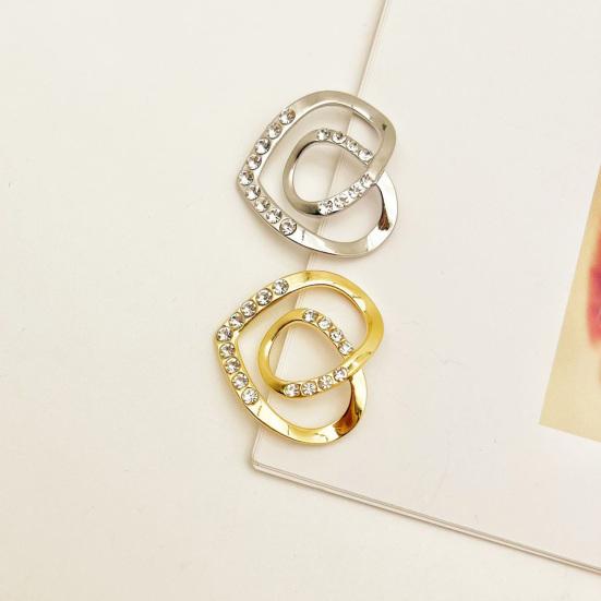 Пряжка для шарфа Многофункциональная геометрия Блестящие стразы Инкрустированные декоративные аксессуары для одежды Сердце любви