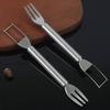 Watermelon Cutter Stainless Steel 2-in-1 Fruit Fork Cutting Tool Double Head Fruit Slicer Portable Watermelon Slicer Kitchen Fruit Cutter Machine