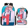 Chainsaw Man Anime Peripheral Backpack Set, Lightweight Large‑Capacity School Bag With Pencil Pouch, Casual Anime Daypack For Middle School Boys Girls