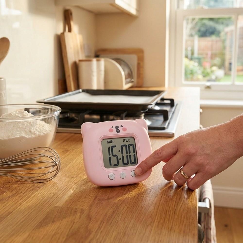 Magnetic Stand Cat Digital Kitchen Timer Cartoon Countdowns Timer Cute Digital Visual Clock Baking