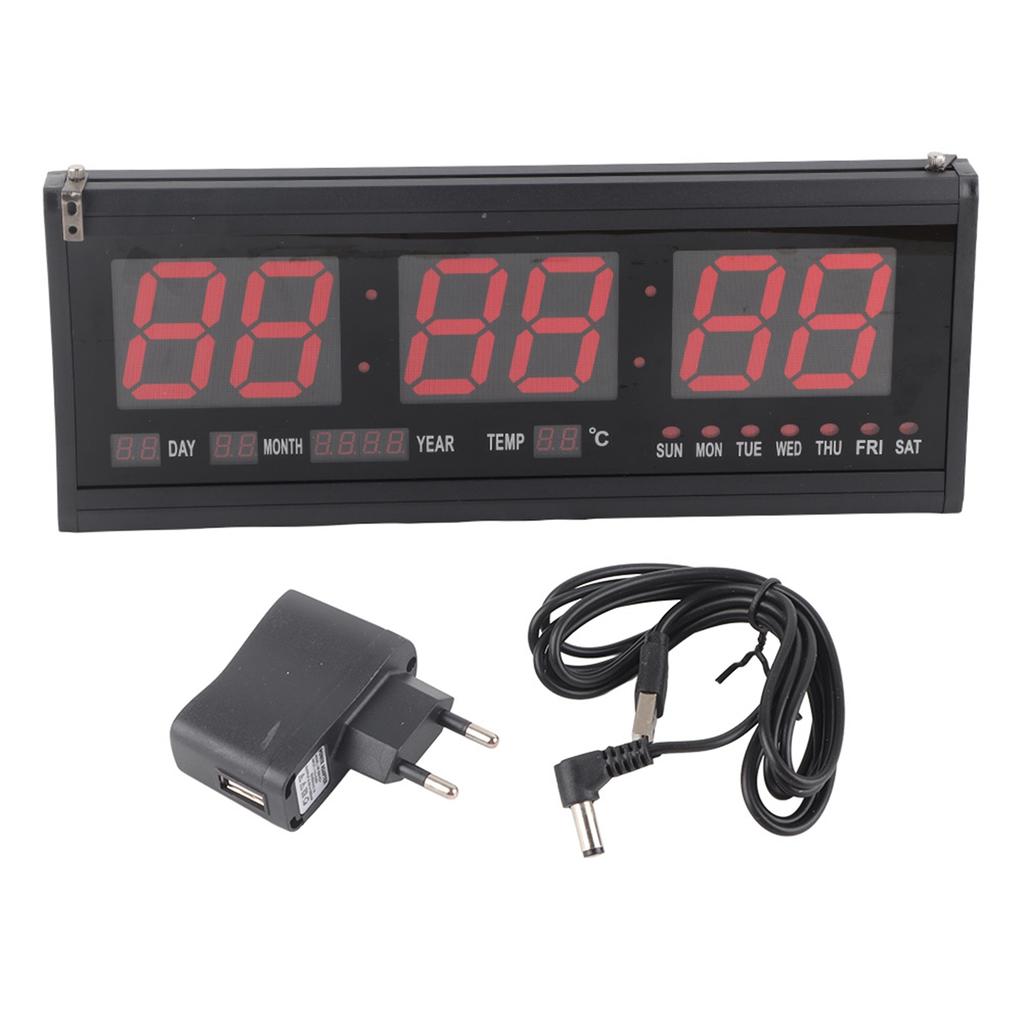 Digital Wall Clock LED Time Calendar Temperature Desk Table Clocks Home Supplies