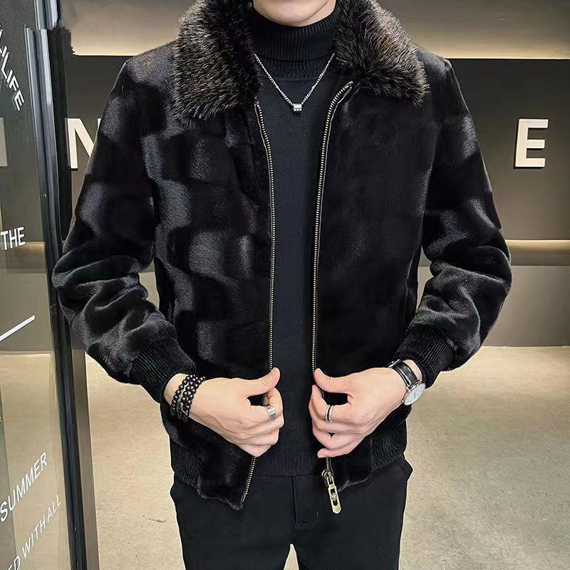 Fur Coat for Men's Mink Fur Coat for Whole Mink Men's Winter Gold Mink Fur Coat