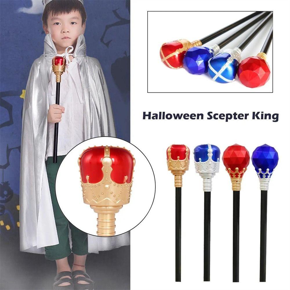 Dress Up King Queen Scepter Performance Costumes Walking Cane Halloween Hand Wand Cosplay Props