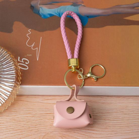 Мини кошелек для монет в форме пельменя, брелок с застежкой-кнопкой, съемный ремешок на запястье, из искусственной кожи, водонепроницаемая компактная сумка, держатель для ключей