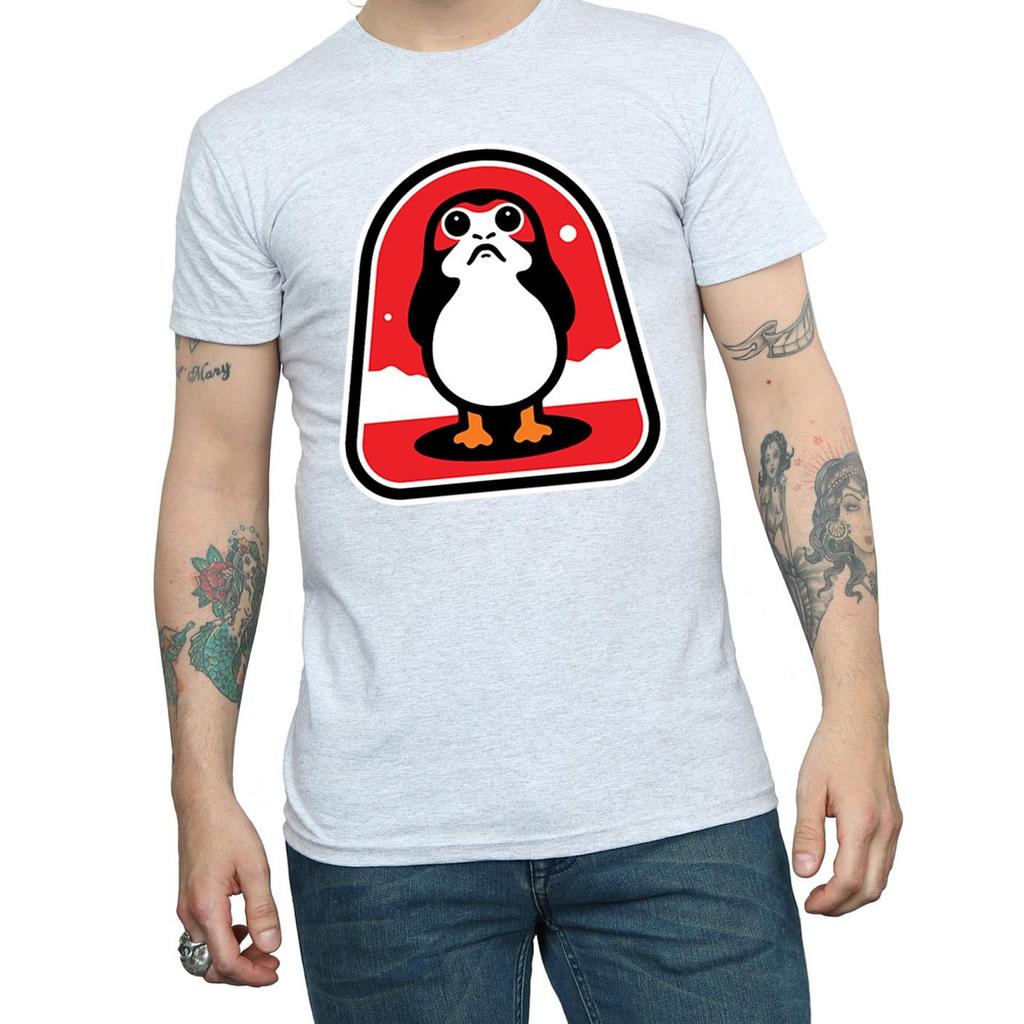 Star Wars Mens The Last Jedi Porgs Badge T-Shirt