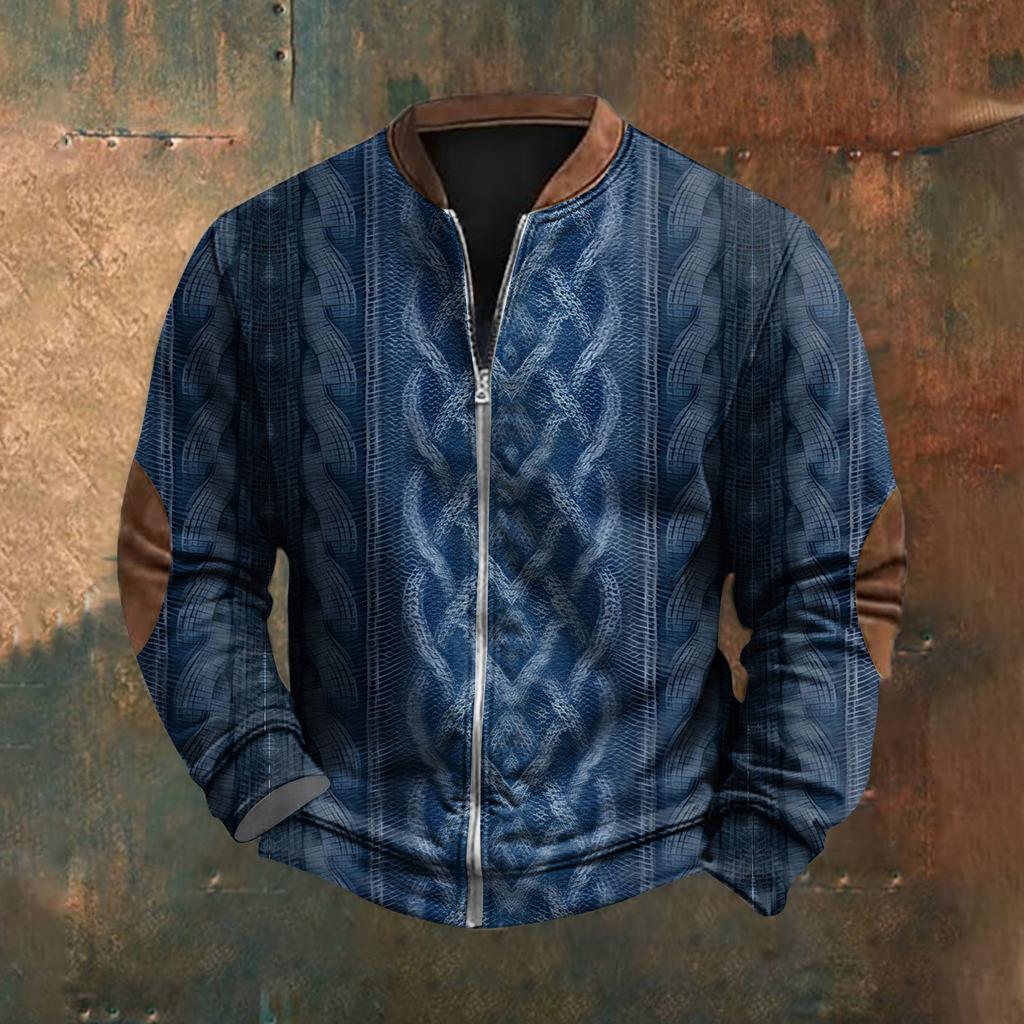 Мужская повседневная толстовка в стиле ретро с градиентным принтом