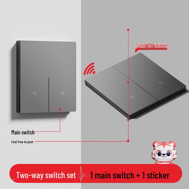 Умный беспроводной выключатель света с двойным управлением - Не требует проводки, 220В, система удаленного управления "мастер-ведомый"