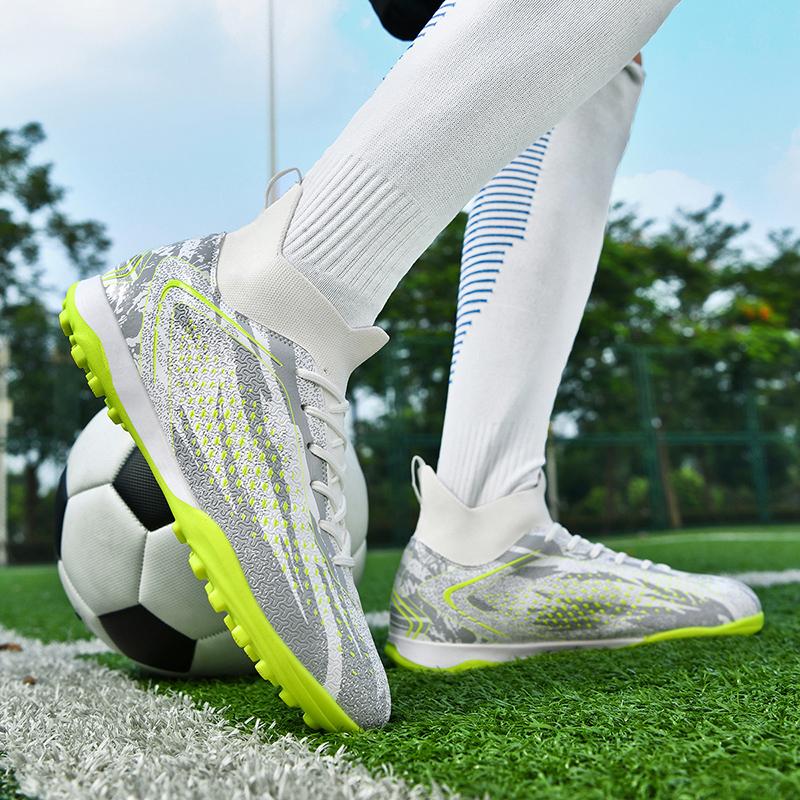 34-46 Мужские футбольные бутсы резиновые мягкие подошвы короткие шипы искусственный газон кожаные детские футбольные бутсы для молодежи