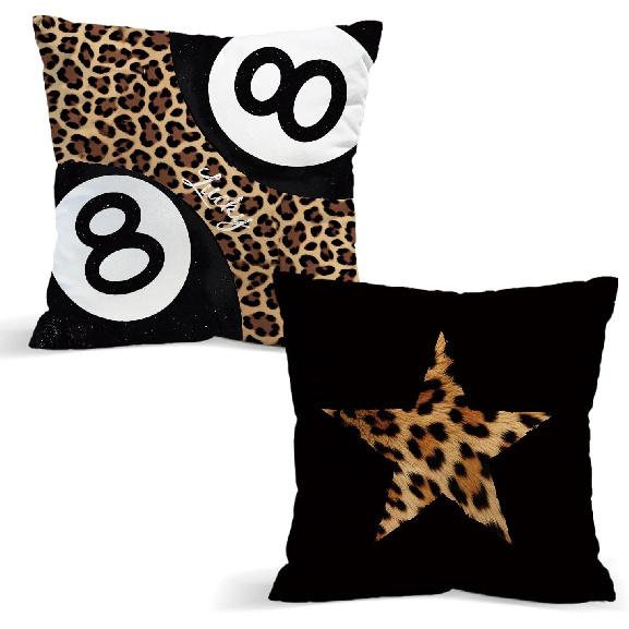 Preppy Y2K Cheetah Print Throw Pillow Covers, Trendy 8 Ball Leopard Pillow Room Decor, Cheetah Leopard Lover Gifts for Women, Coquette Pillows for
