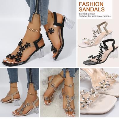 Новые летние босоножки на наклонном каблуке на толстой подошве с замшей и пряжкой снизу для комфортной, повседневной и модной женской обуви