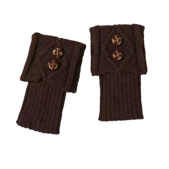 Women Leg Warmers Knitted Gaiters with Buttons Warm Boot Cuff Sock Girl Short Boot Cuffs for Autumn Winter Daily Outings Street Dating
