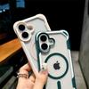 Для Magsafe Magnetic Shockproof Armor Case для iPhone 16 15 14 13 12 11 Pro Max Plus Прозрачный жесткий гибридный бампер задняя крышка