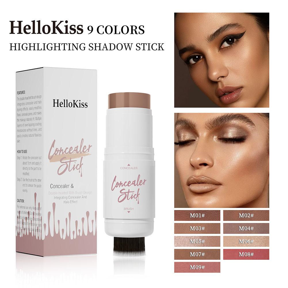 Natural Smooth Blush Stick Long Lasting Moisturizing Waterproof Contour Highlighter Blush Y4V5