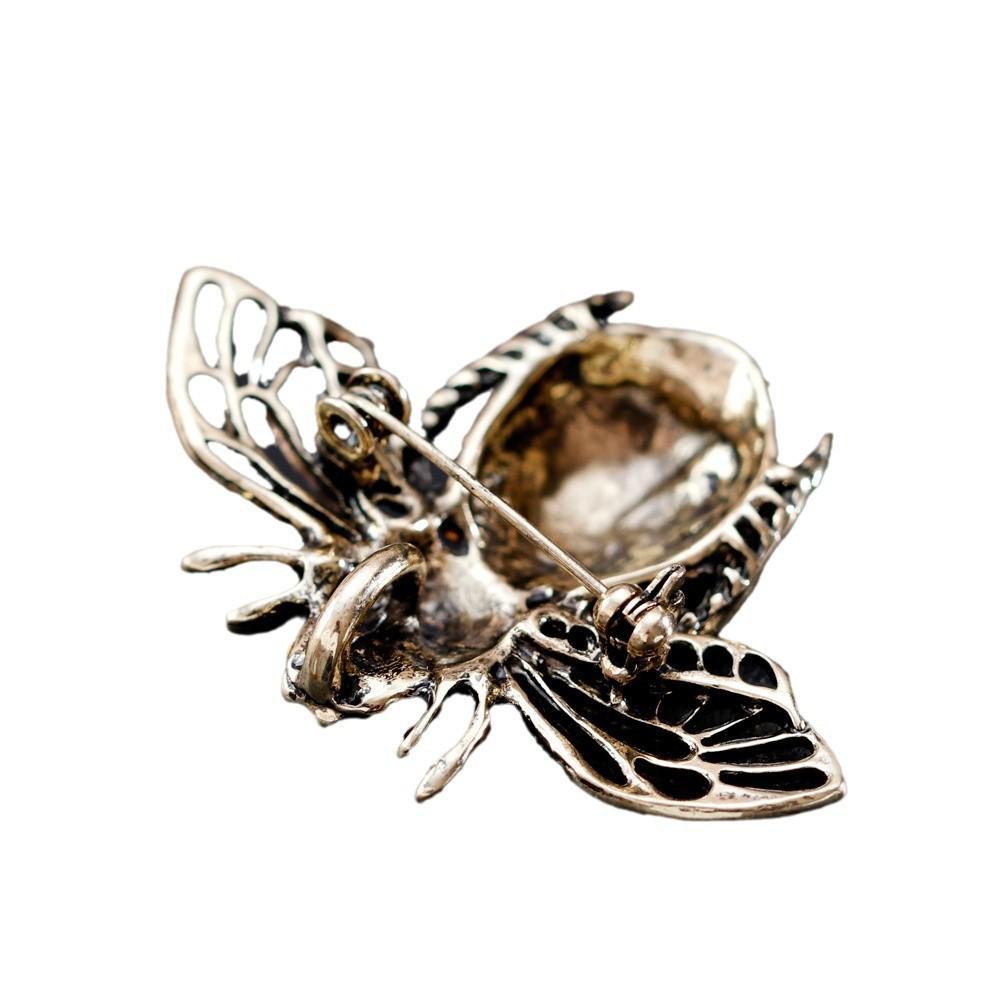 Brooch, Animal, Fashion Alloy Diamond Bee Brooch, Insect Collection Ladies Corsage