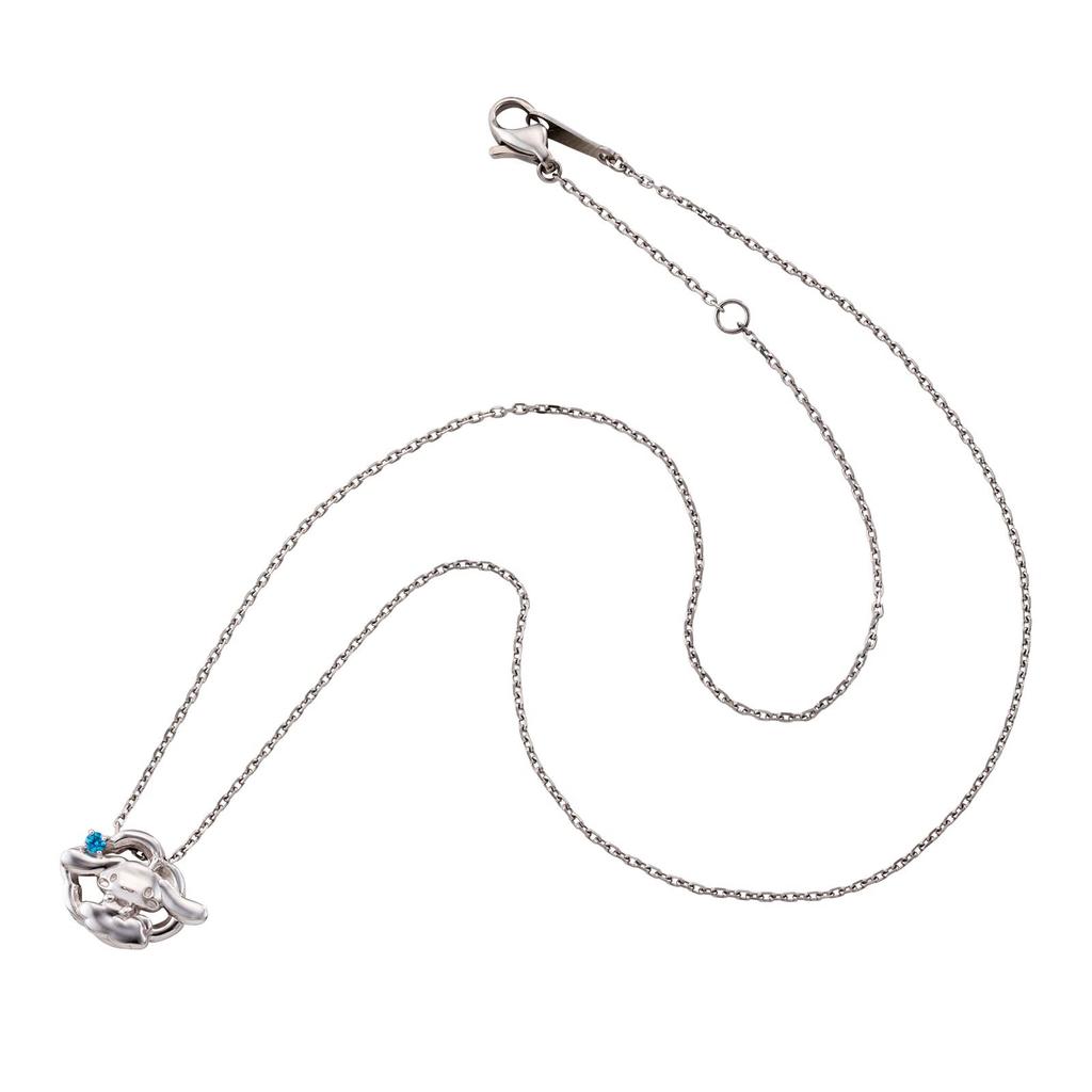Cinnamoroll 20th Anniversary Sanrio Characters Silver Necklace Surgical Stainless Steel 316L Cubic Zirconia Silver [White Clover] SA20CI-N001RD