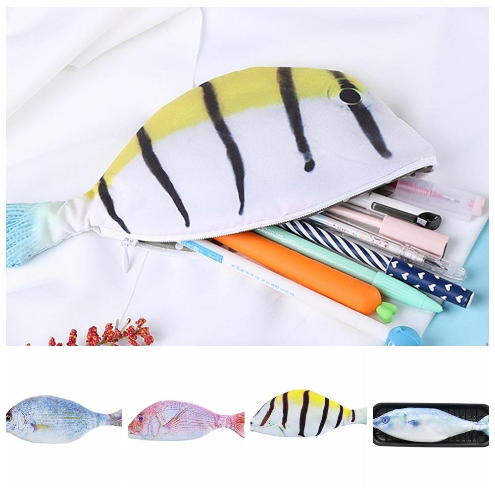Portable Simulation Fish Pencil Case Large Capacity Pencil Bags Pen Storage Bag  Kids Gifts