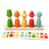 Color Sorting Toys Montessoris Wooden Early Learning Toys Fine Motor Skills Puppet Hat Face Match Creative Stacking Toys for Kid