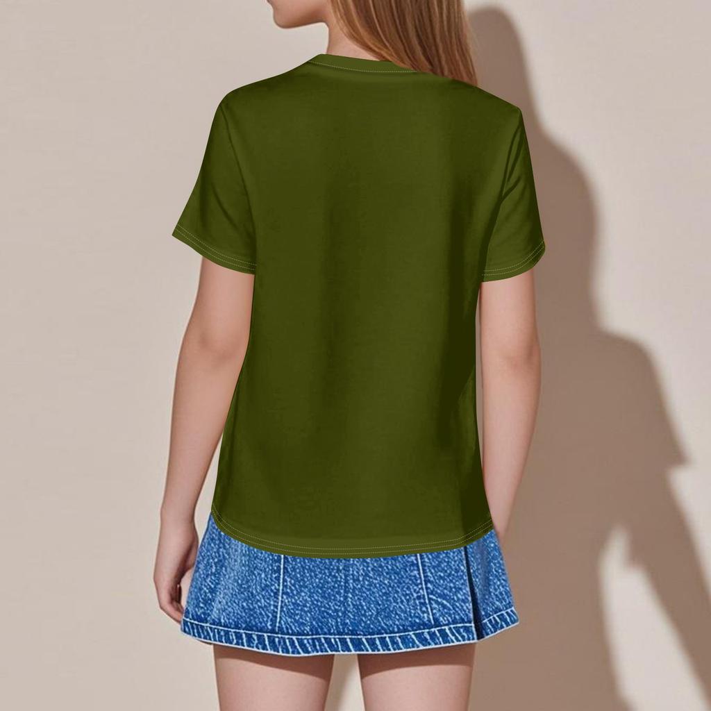 Children Fold A T-shirt Girl Summer Fashion Round Collar Jacket With Short Sleeves