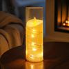 Decorative Led Lights for Home Decor Flameless LED Candles, Battery Operated Acrylic Pillar Candles with Embedded Tea Living Room String, Flickering