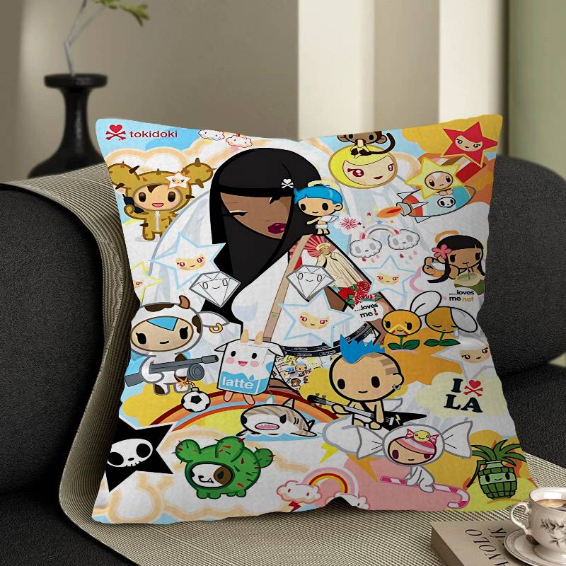 Cartoon Art Kawaii townTokidokiinside Cushion Cover Inches Farmhouse Decor Home Throw Pillow Covers for Couch Decorations