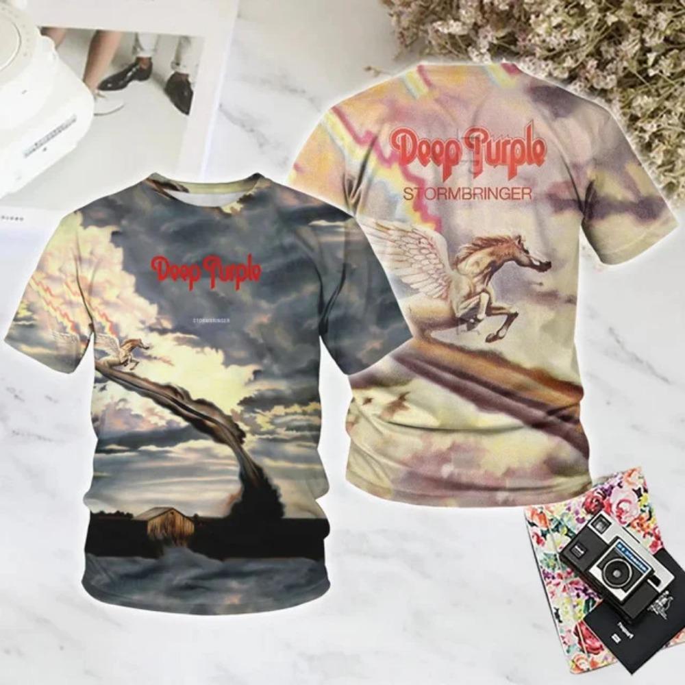 Popular Heavy Rock Metal Deep Purple Band 3D Printing T-shirt Girl And Boy Short Sleeve Tee Shirt Summer Fashion Hip Hop Kids Tops