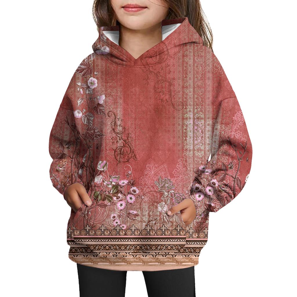 Girls' Hooded Tie-Dye Sweatshirt - Pullover Print Top