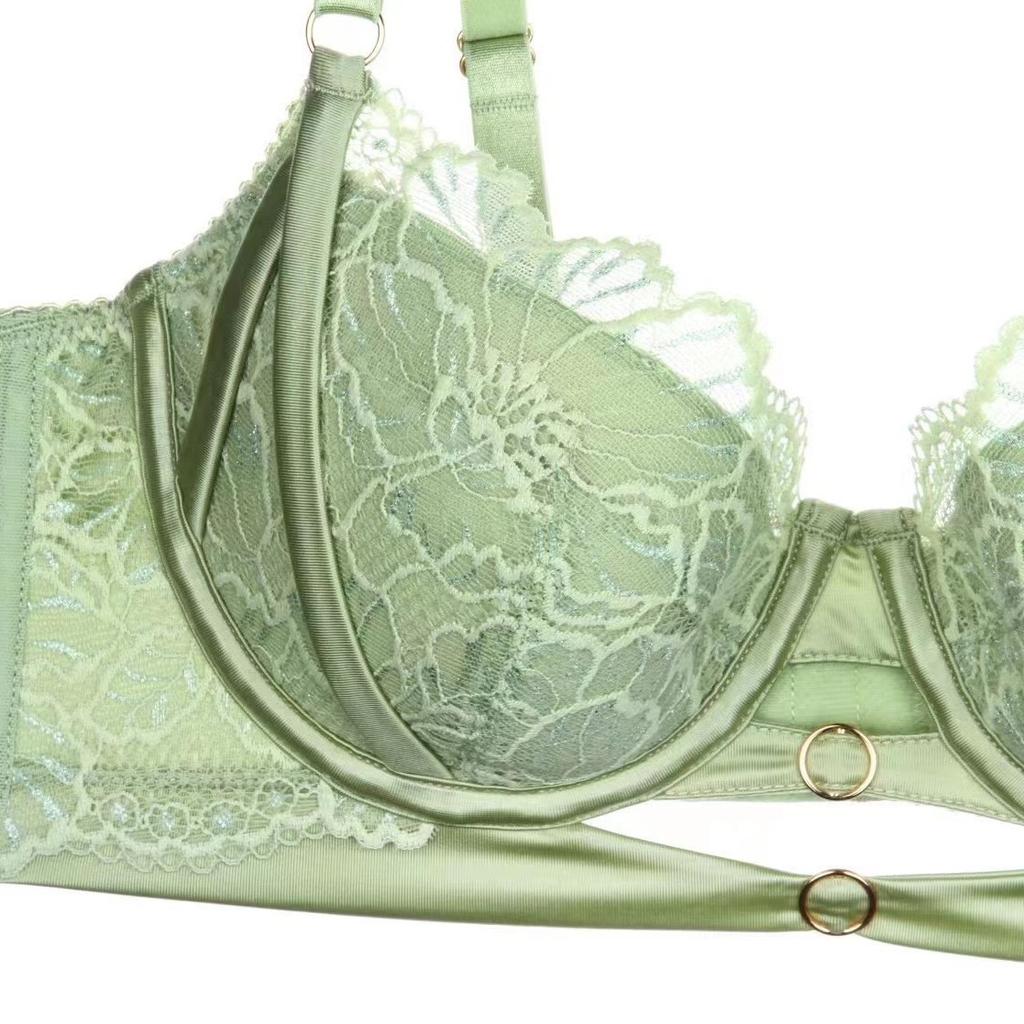 Европейский и американский женский комплект сексуального нижнего белья, комплект кружевного нижнего белья, комплект с тонкими чашками и минимайзером, бюстгальтер и трусики