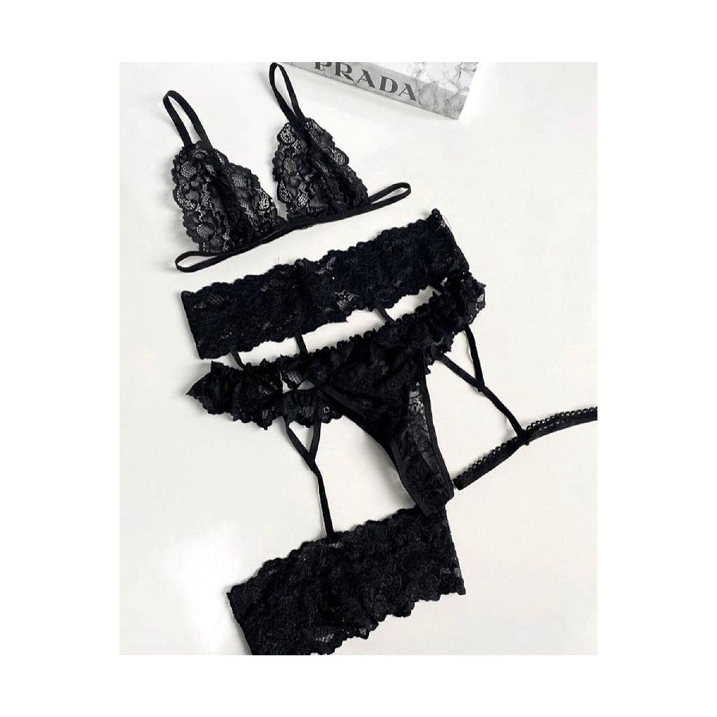 Женские белые сексуальные подтяжки из трех частей, комплект нарядной одежды