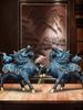 Pure Copper Wind and Fire Kirin Statue, Brass Painted, Handmade, Modern Home Decoration, Mascot Sculpture Accessories