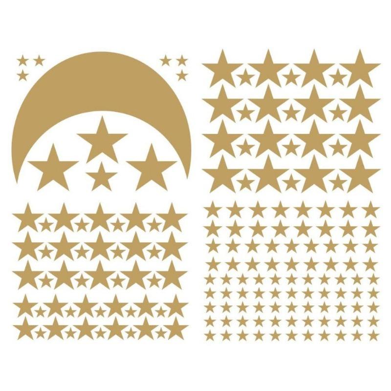 Комбинация звезд и луны, настенная наклейка для детей, детских комнат, спальни, фона, домашнего декора, обоев, самодельных наклеек, детских наклеек