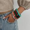 Splicing Bamboo Acrylic Bracelets Leopard Print Geometric Bracelets Curved Tube Bangle  Lady Gifts