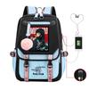Новый анимационный школьный рюкзак, детский, контрастных цветов, нейтральный, с принтом, для учеников начальной и средней школы, повседневный, с USB-портом