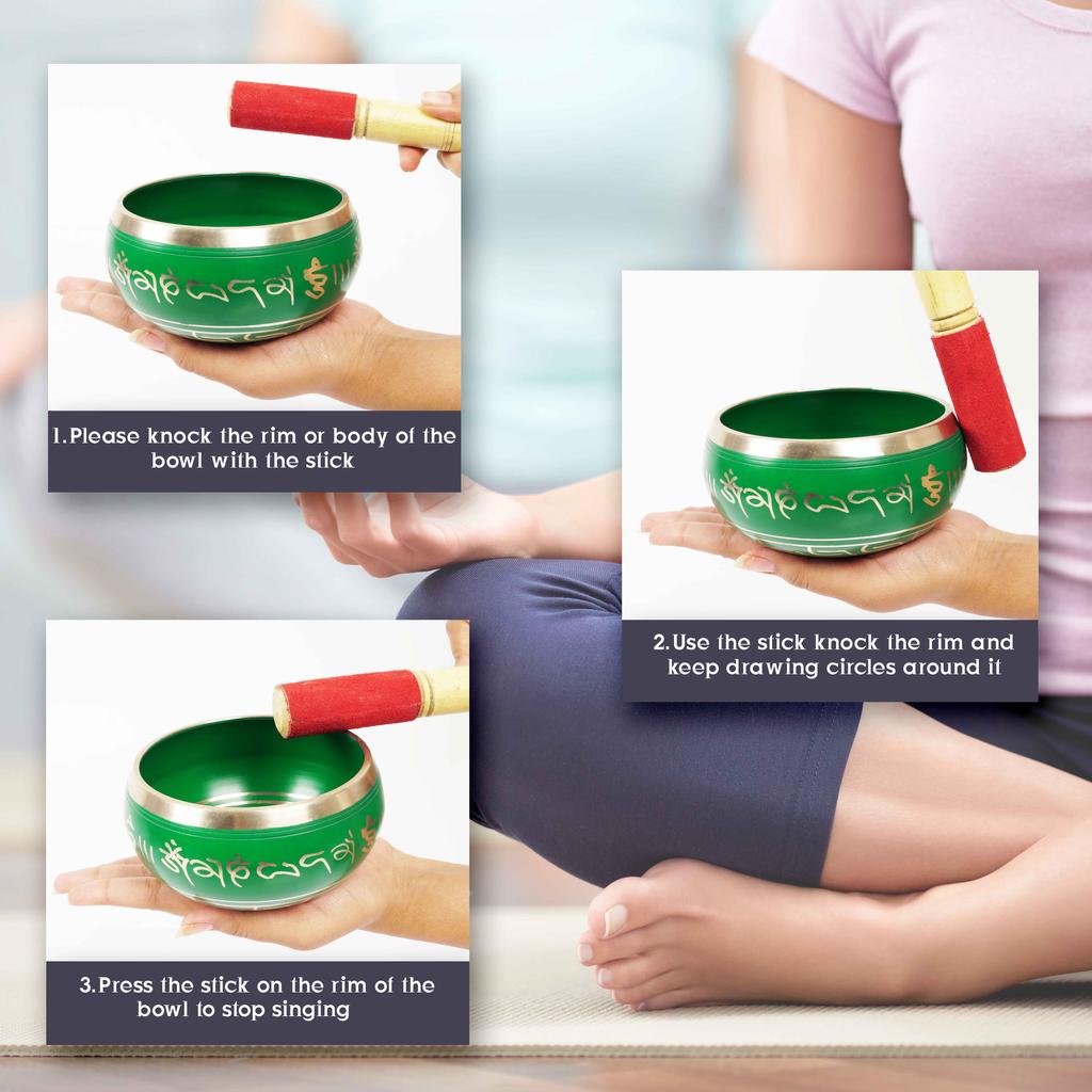 IBA Indianbeautifulart Тибетский музыкальный инструмент поющая чаша для медитации с палкой и подушкой