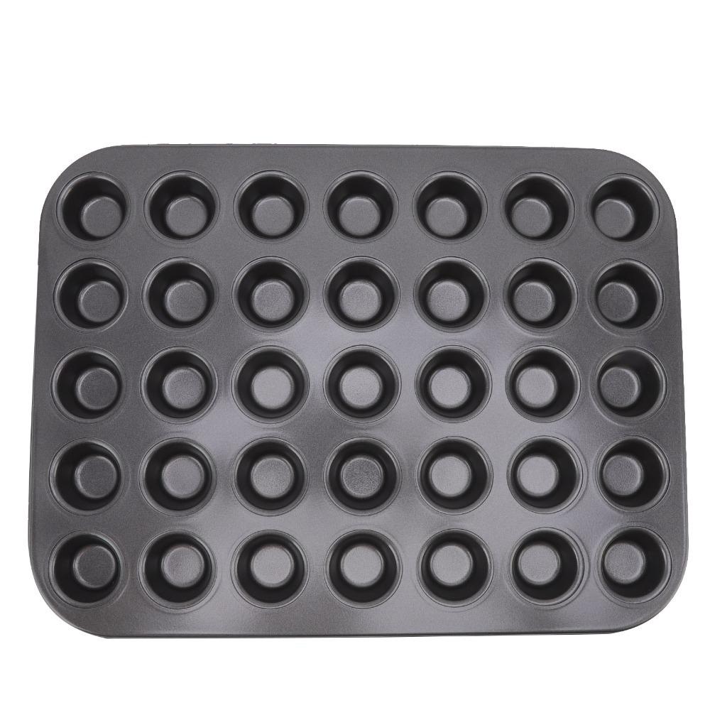 35 Grids Cupcake Baking Tray Carbon Steel Cake Mold Multipurpose Tart Quiche Mold Brownie Making