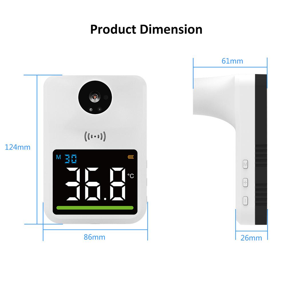 Wall Mounted Non-contact IR Thermometer with Multi-Language Voice Broadcast  Celsius /  Fahrenheit  Auto Measuring
