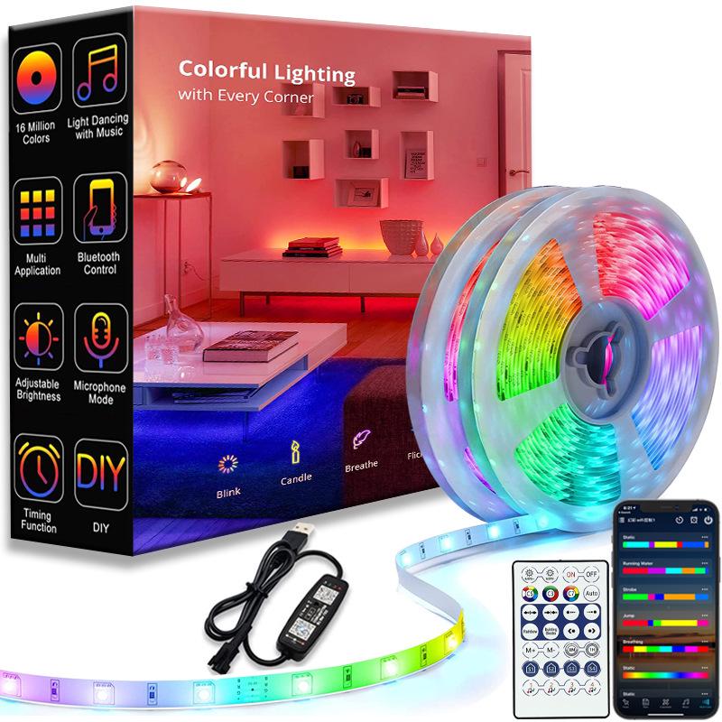 RGB светодиодная лента WS2812B с пультом дистанционного управления «Бегущая вода» и эффектами «Волшебный цвет»