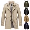 Men's Medium Length Loose Lapel Cotton Top Youth Men's Coat