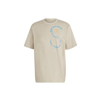 adidas Совместная спортивная футболка X Stella McCartney с буквенным принтом, топы унисекс, желто-зеленый IA7710