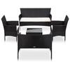 VidaXL Garden Furniture Set 5 Pcs with Cushions Wicker Resin Black
