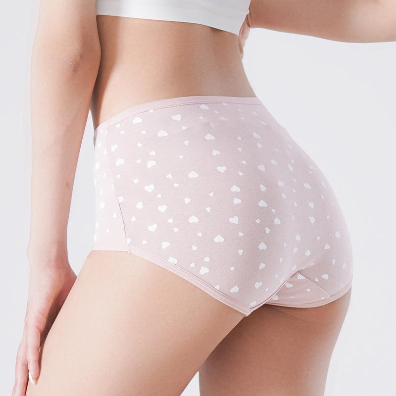 LANGSHA Large Size 5XL Panties Women Cotton High Waist Underwear Girls Briefs Lovenly Print Lingerie