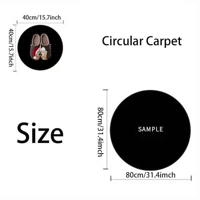 Chinese Classic Round Carpet Non Slip Floor Mat for Living Room Bedroom Kitchen Decor Home Sofa Coffee Table Area Decor Rugs