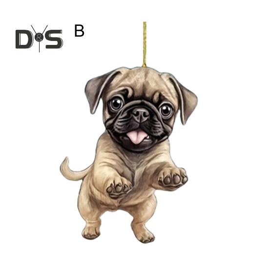 Акриловое подвесное украшение в виде собаки с кулоном и шнурком, легко подвешивается, креативное украшение на рождественскую елку, сумка-подвеска