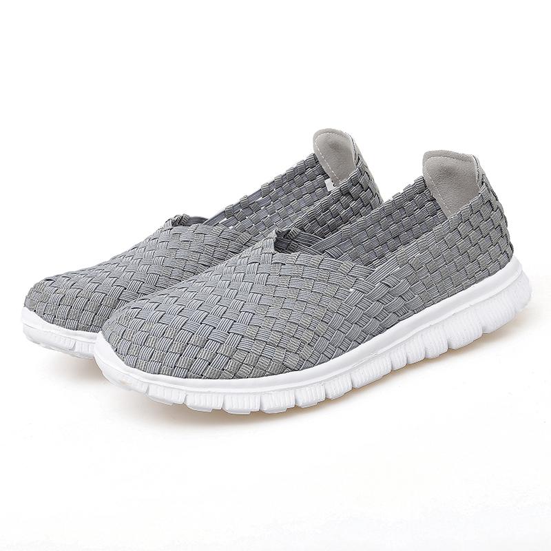 Летние мокасины, розовые пляжные прогулочные туфли, женские повседневные плетеные мягкие лоферы без шнуровки, плетеные кроссовки на плоской подошве