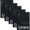 KOKUYO Campus Note 5mm Grid Ruled 40 Sheets Black X 5 Semi-B5