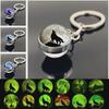 Double-Sided Howling Wolf Moonlight Glass Ball Keychain Pendant