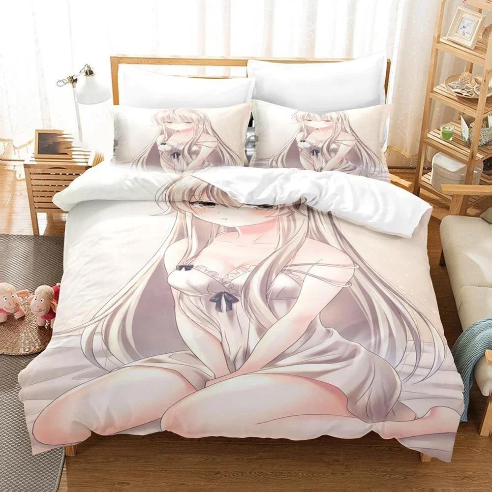 Аниме Yosuga No Sora Касугано Комплект постельного белья Мягкое пододеяльник Спальня Теплые чехлы на одеяло Односпальный Двуспальный King-size Размеры Удобный чехол на одеяло Дом
