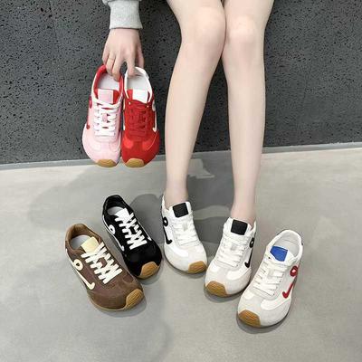 Женские повседневные туфли-лоферы Luo's 2025 Autumn German Colorblock Forrest Gump Waffle