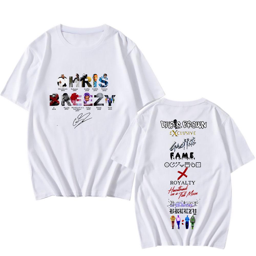 Chris Brown 11:11 Tour T-shirt Short Sleeve Hip Hop Cotton Tee-shirt Funko Pop Grunge Retro Tshirt Sudaderas Casual Punk Clothes