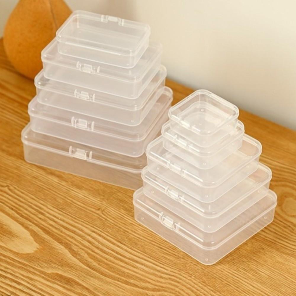 Mini Plastic Jewelry Case Flip Cover Beads Storage Container Sewing Storage Box Jewelry Storage