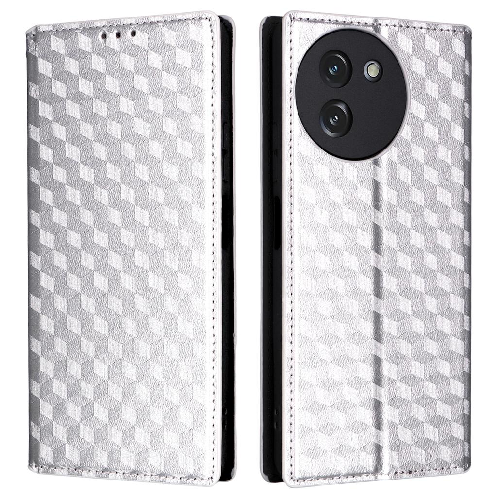 For Doogee Note 59/Note 59 Pro Case Wallet Rhombus Imprinted Leather Phone Cover
